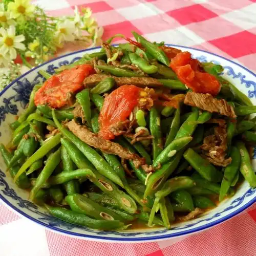 四季豆炒西红柿