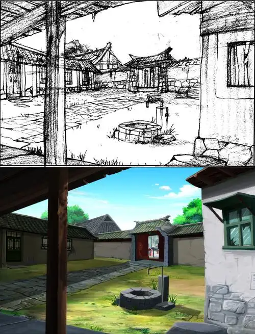 手绘-动画片场景绘制
