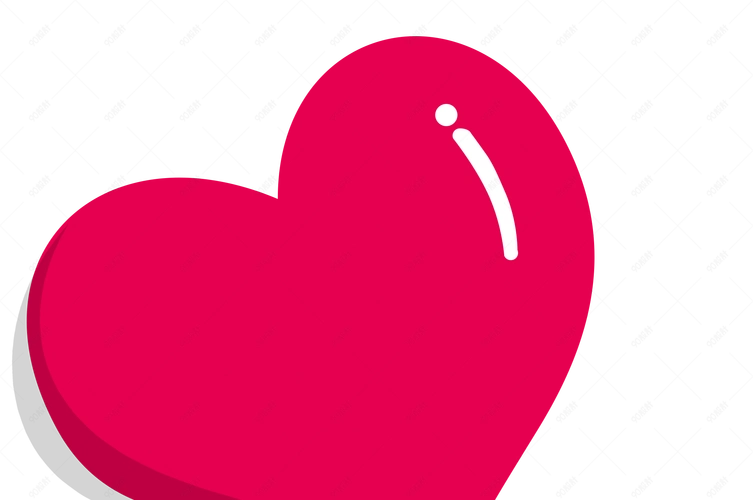 手绘红色创意七夕爱心免抠图