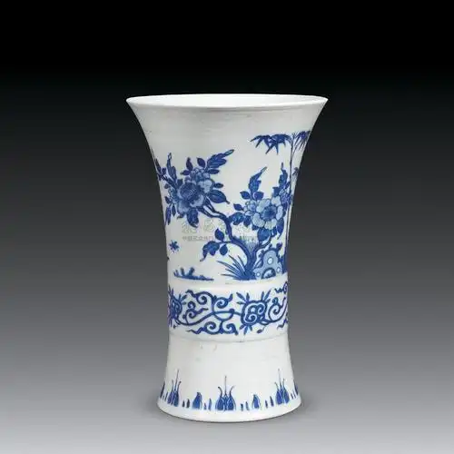 【明崇祯 青花花鸟纹花觚】拍卖品_图片_价格_鉴赏_明代青花瓷器_雅昌