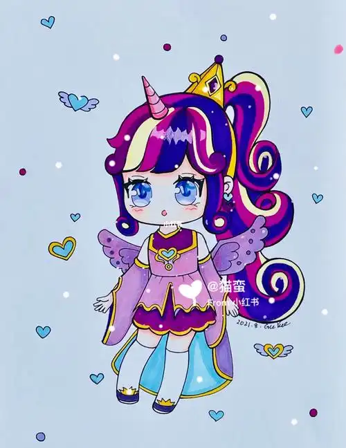 迷你世界音韵公主 原创q版动漫 附线稿_迷你世界_绘画_简笔画_手绘