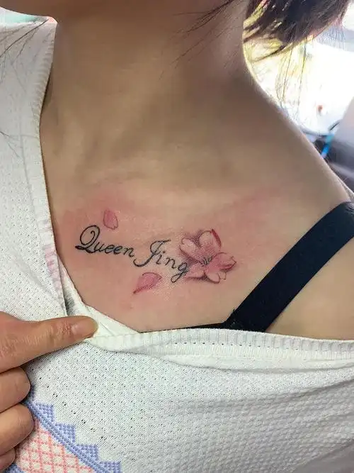 胸口樱花_纹身图案手稿图片_聂金的纹身作品集