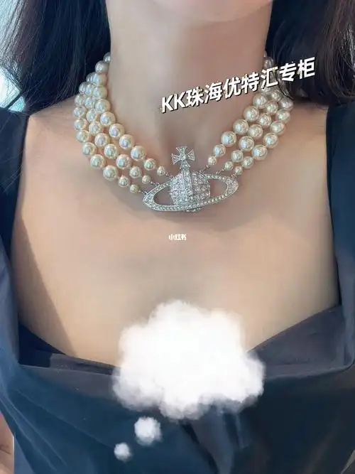 viviennewestwood三层珍珠土星项链