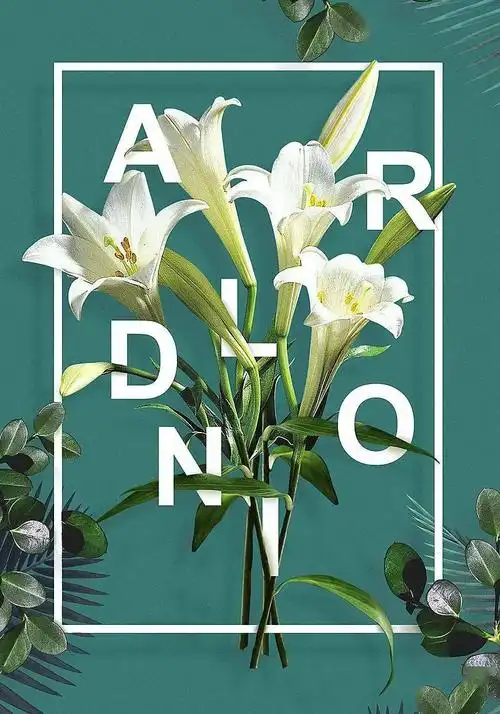 ps制作花朵穿插文字海报