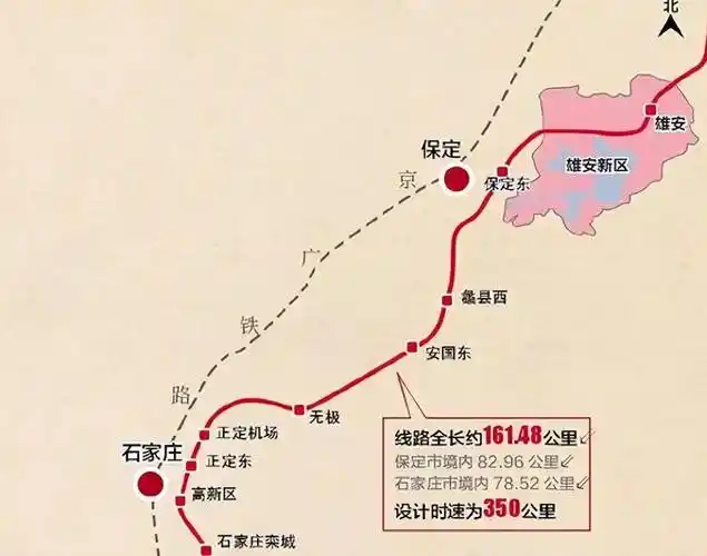 条城际铁路起自保定东站,与雄忻高铁雄安至保定段相接,出站向南经蠡县