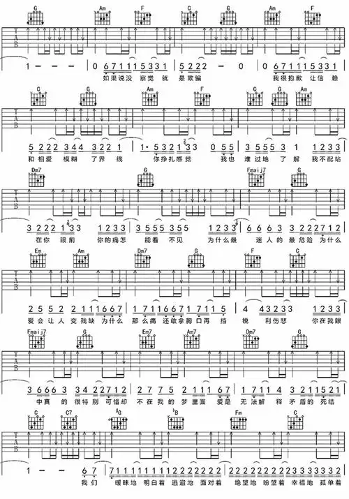 迷人的危险吉他谱