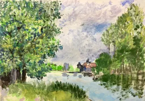 大视觉画室学生色彩风景课作品欣赏