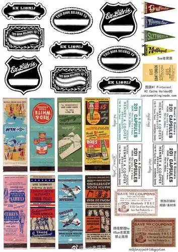 蒙太奇手帐丨美到天际的复古手帐素材整理