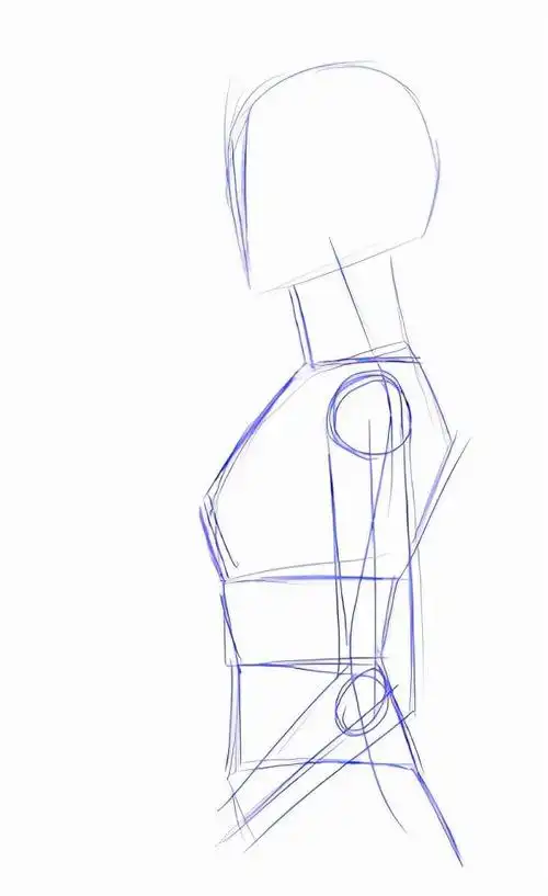 侧面七头身人物怎么画?侧面的头部和身体的基础描绘方法!