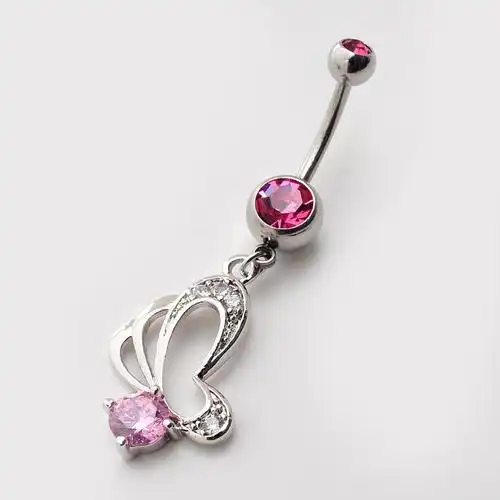 人体穿刺饰品 医用钢肚脐钉 欧美流行非主流饰品 锆石肚脐环脐扣