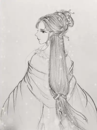 古风女子铅笔画