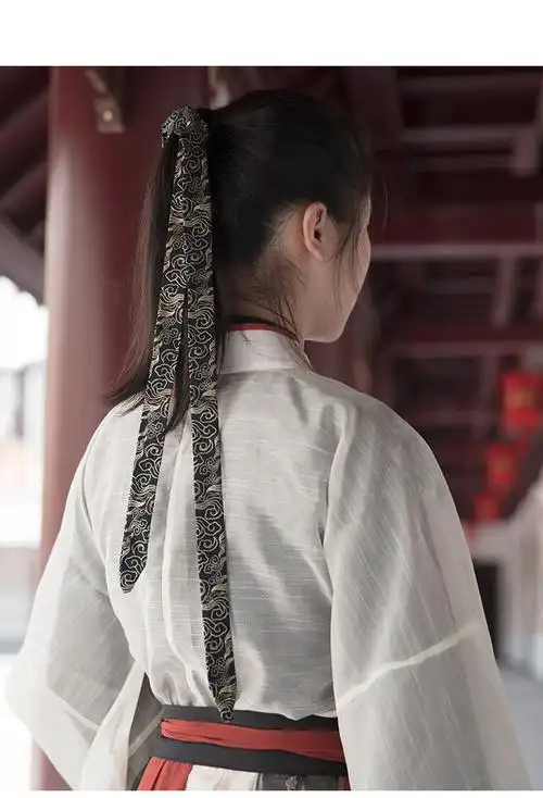 现货古风发带腰带超仙汉服头饰女束发古装烫金配饰复古中国风饰品