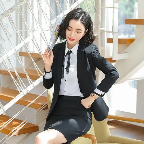 西服套装时尚气质职业套装西装大学生面试正装工作服职业女裙套装
