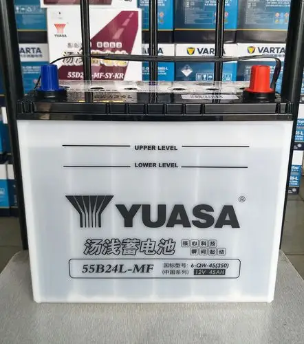 汤浅原装电瓶12v45ah(55b24ls)质保18个月市区以旧换新上门安装