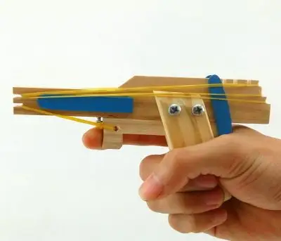 经典怀旧传统玩具木制皮筋枪连发橡皮筋枪打皮筋手枪80后记忆