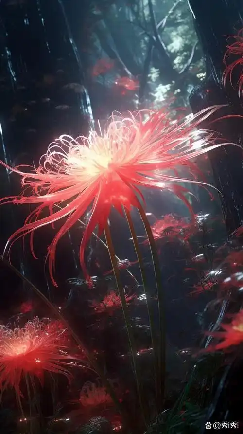 彼岸花,寓意着"离别","执念",也代表"死亡"和"重生"