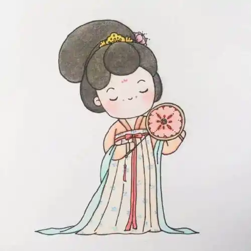 可爱的汉服简笔画女生 汉服简笔画女卡通