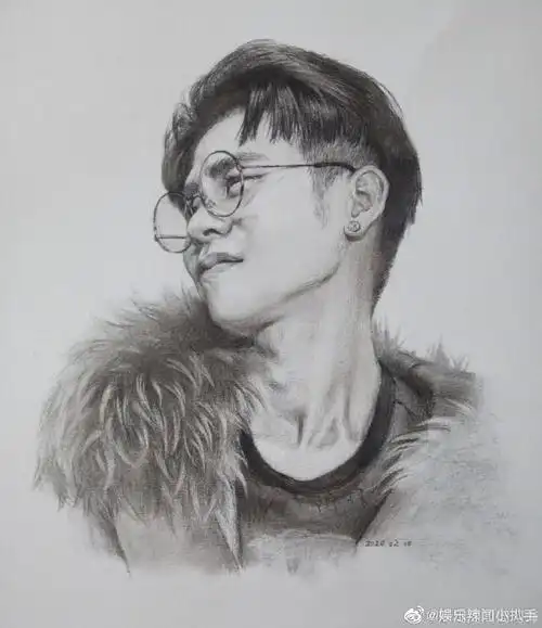 帅气男明星素描