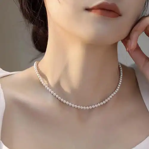 天然极光淡水ak正圆小米珍珠项链baby链女高级优雅时尚百搭小米链