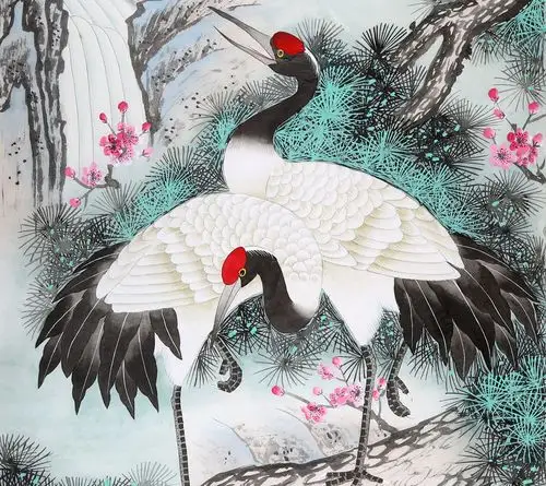 已售北京美协凌雪四尺松鹤图松鹤延年