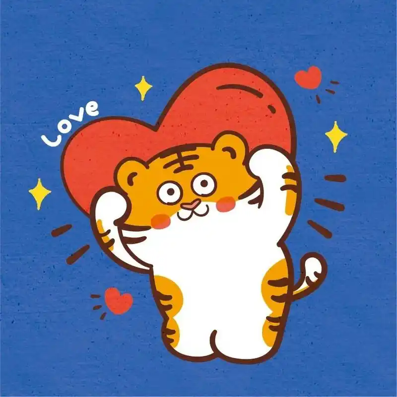 2022虎年ip头像原创插画可爱卡通胖虎宝宝头 ip虎萌萌简介:元气可爱