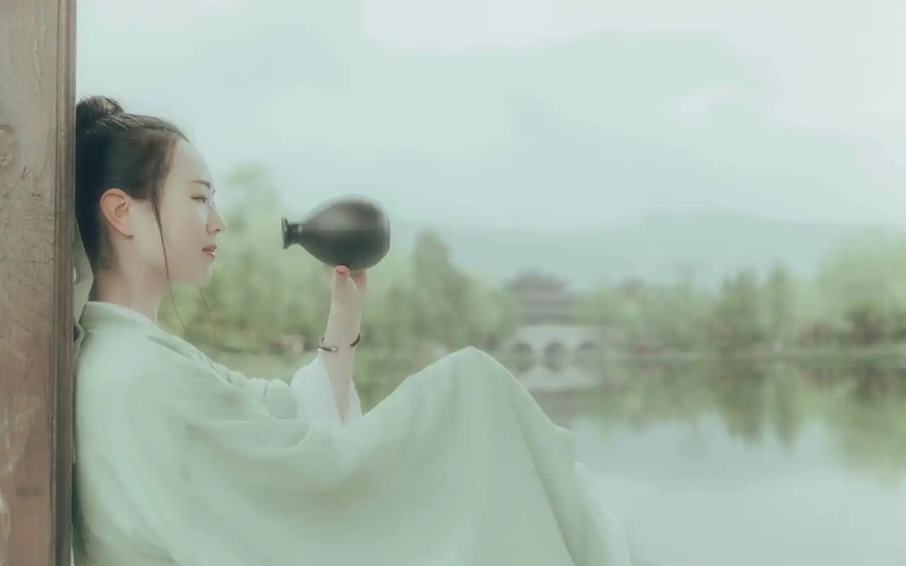 古风侠女清新唯美户外写真桌面壁纸高清大图预览1920x1200_美女壁纸