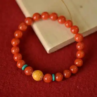 吾优凉山瓦西南红手链玛瑙柿子红手串礼物春夏凉送女友蜜蜡隔珠款