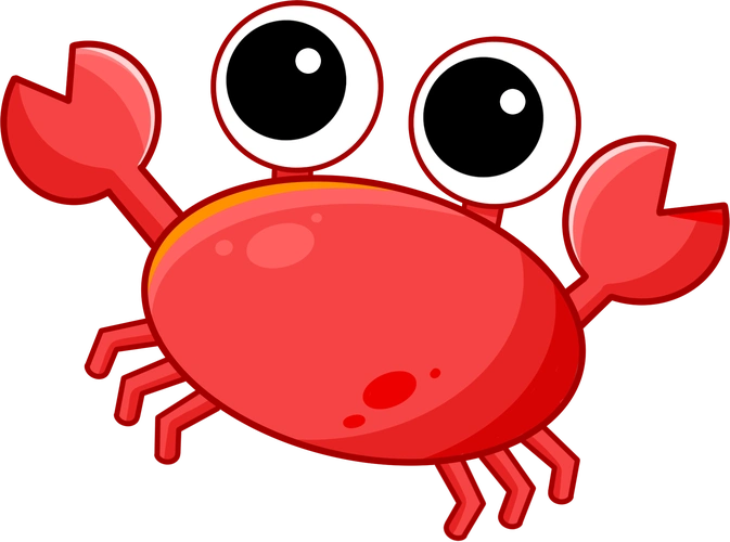 卡通手绘海鲜螃蟹q版插画透明底图片素材
