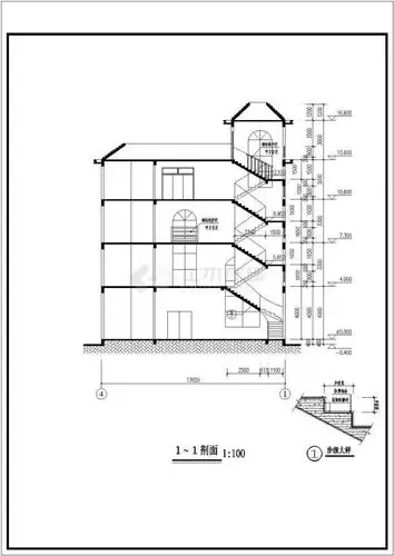 某地三层框架结构别墅建筑设计施工图
