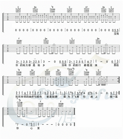 你在终点等我吉他谱王菲王菲图片谱标准版吉他图片谱3张