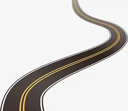 卡通弯曲的马路矢量图