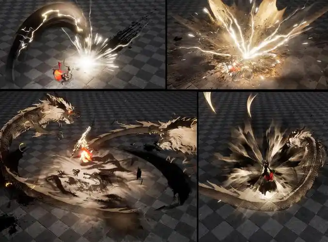 【虚幻引擎】特效练习-雷水墨龙