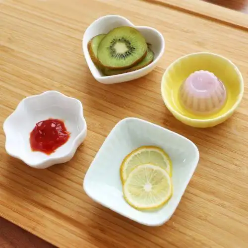 彩色陶瓷小碟子日式调味碟小菜碟可爱简约厨房调料小盘子醋碟
