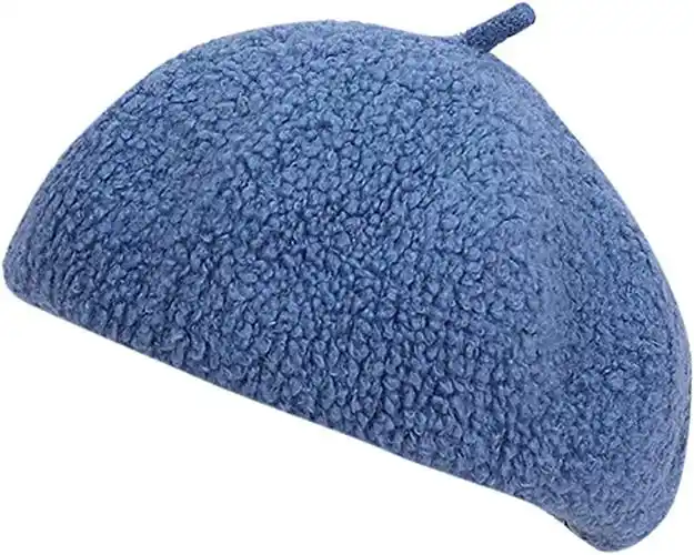 orityle 女式贝雷帽夏尔巴帽法国风格无檐*帽可调节时尚冬季帽子慵懒