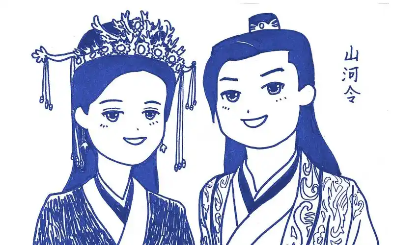 手绘漫画【山河令】q版剧照 马克笔简笔画