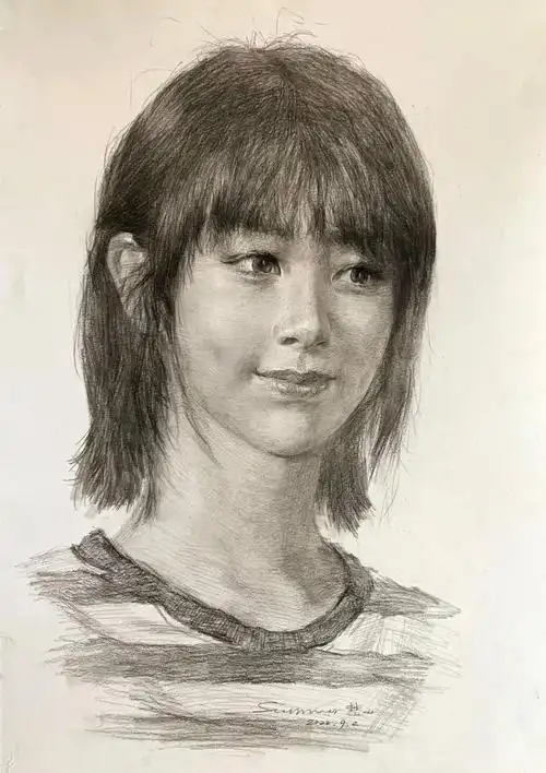 不好画不好画,但是觉得头发还不错#素描头像  #素描  #画画  #杨紫