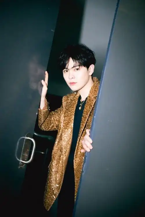 尤长靖金色闪片外套