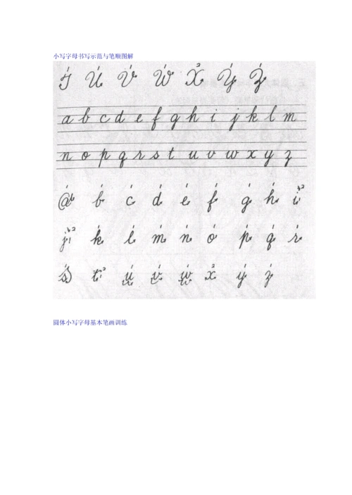 英文书法圆体书写