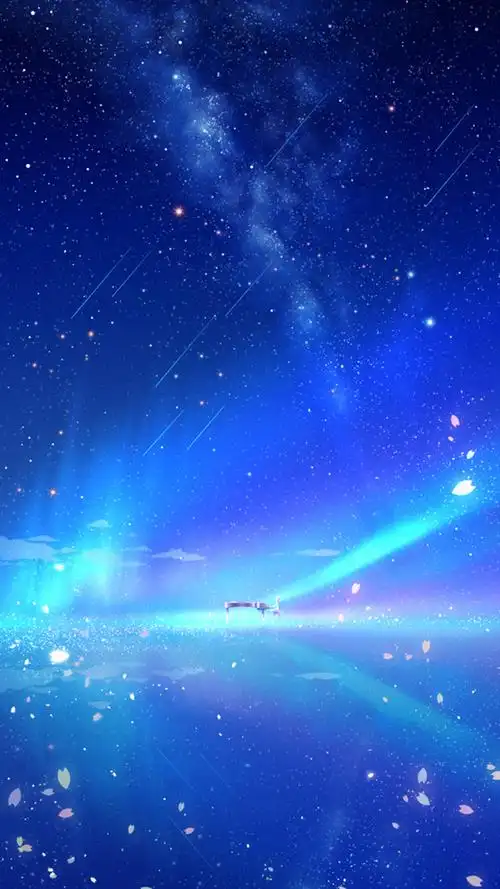 深蓝色梦幻星空场景h5背景元素