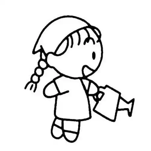 简笔画两个小女孩