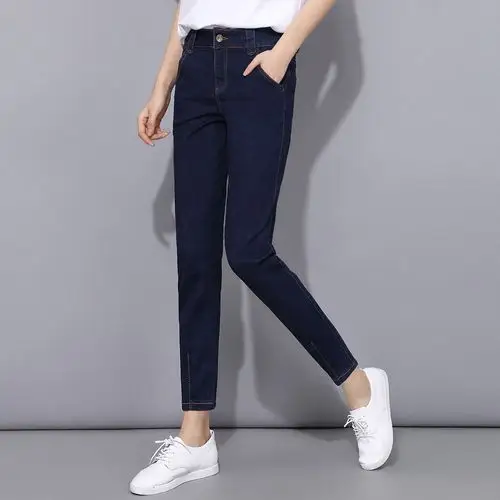 牛仔裤女春2019新款裤子显瘦哈伦裤直筒休闲裤子薄款舒适百搭