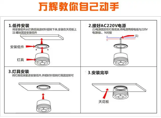 明装筒灯射灯客厅led背景墙灯圆形天花灯过道吸顶5w7w12w18瓦吊线