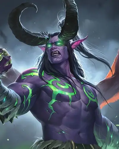 的时候用彩铅画的第一张伊利丹,那个时候玩war3,还只知道叫做"尤迪安"