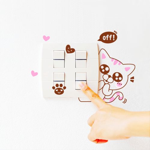 墙贴开关贴躲猫猫创意客厅卧室卡通笔记本墙壁随意贴纸寝室宿舍