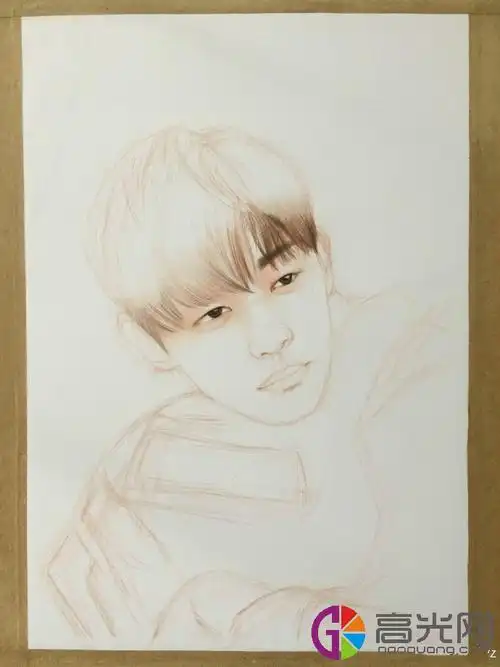 邓伦素描画像步骤图,一步一步学画邓伦手绘图片