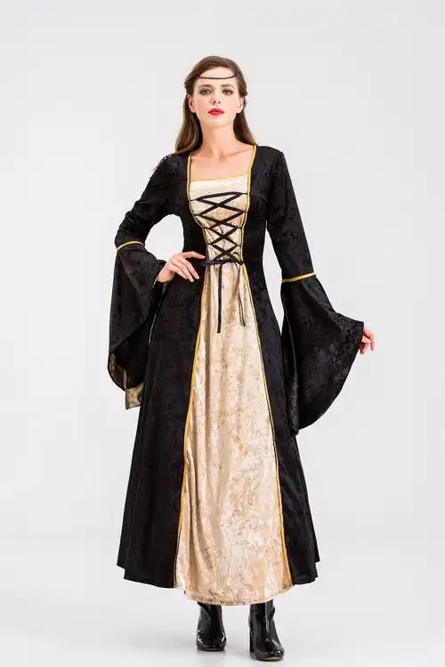 欧洲中世纪收腰法式公主长裙 贵族英伦风礼服连衣裙 影楼拍摄服装