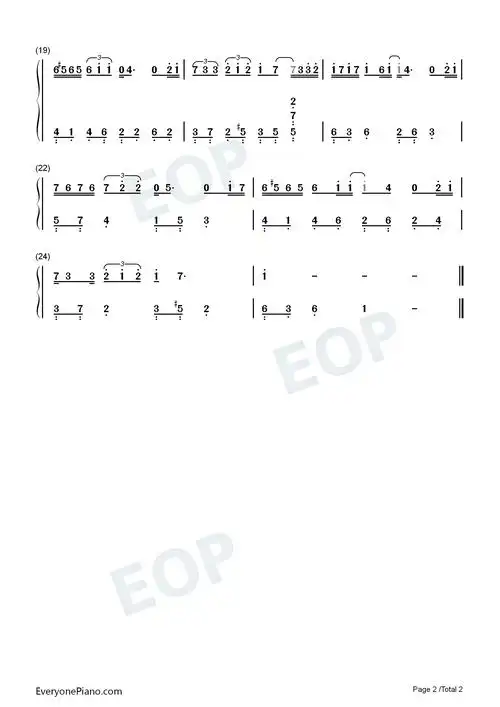 傻女-c调简单版-陈慧娴双手简谱预览2