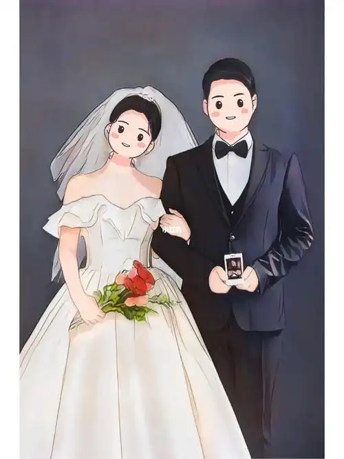 卡通婚纱照太可爱了