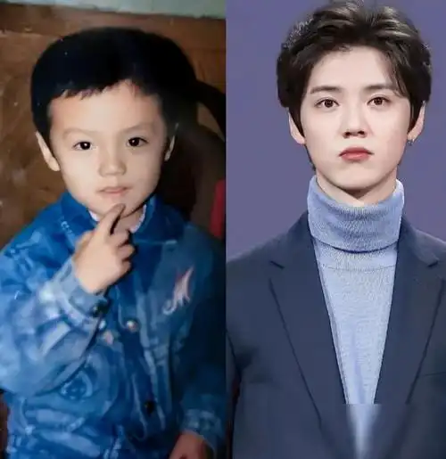说到鹿晗,他小时候的样子和现在的样子相比是不太一样的,小时候是