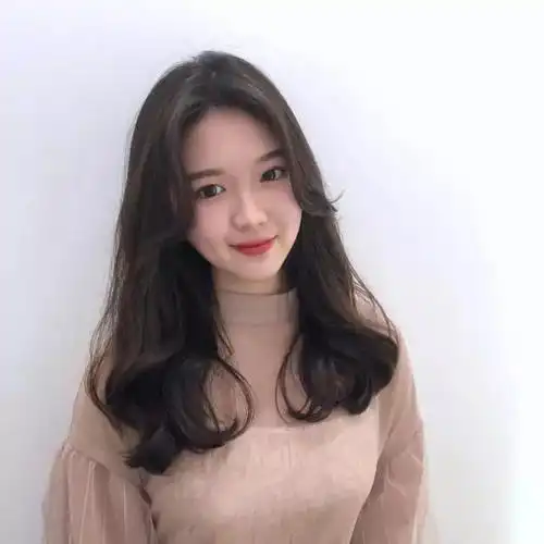 网红八字刘海中长发微卷图片大全